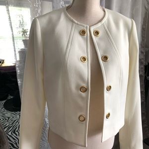 Beautiful Tahari Cream and  gold buttoned blazer